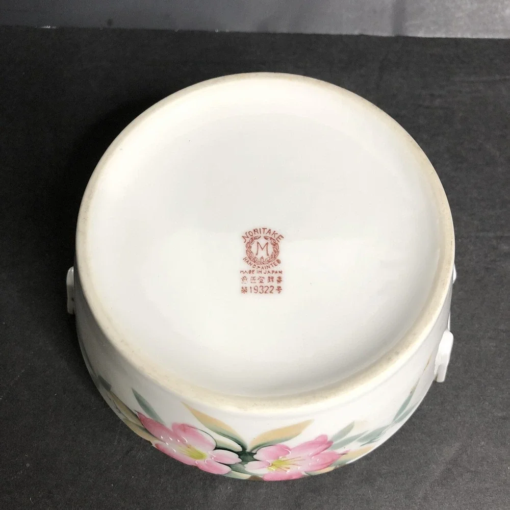 Noritake Azalea Butter Tub Bowl NO INSERT Small Pink Floral Hand Painted 19322
